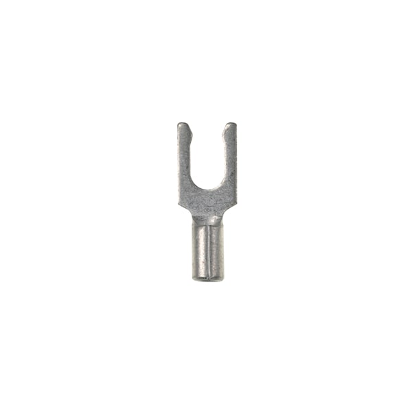Panduit Fork Terminal, #6 Stud Size, 14 AWG, 2,000 V, Bare Insulated, Bare, 100 PK P14-6LF-C - main